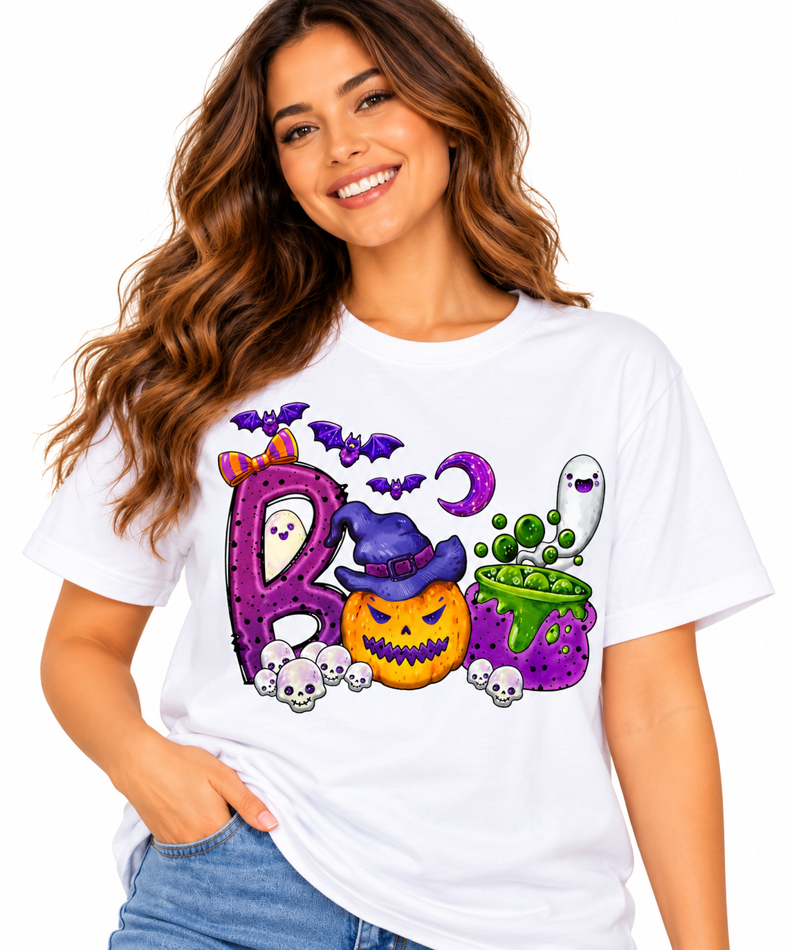 Halloween Boo Graphic T-Shirt for Men, Women & Kids – Unisex Halloween Tee | Multiple Colors