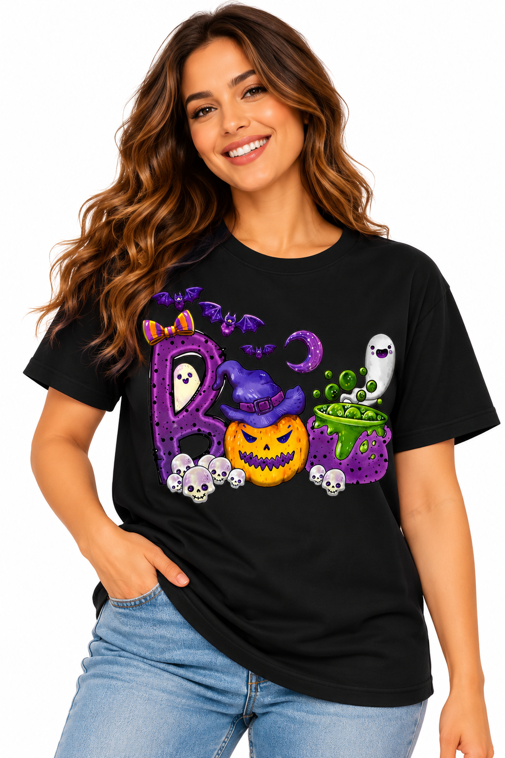 Halloween Boo Graphic T-Shirt for Men, Women & Kids – Unisex Halloween Tee | Multiple Colors