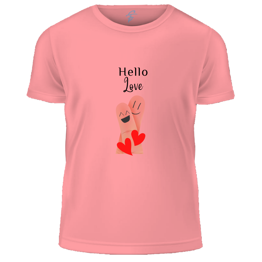 Matching Couples T-Shirts, Hello Love Design, Short Sleeve, Set of 2 PCS - Couple Tshirts for Couples