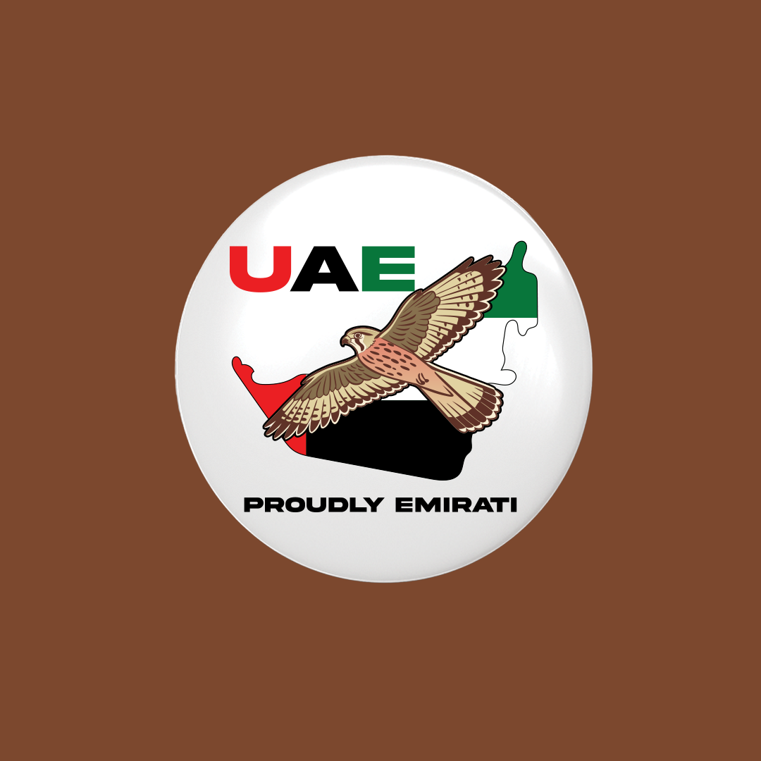 UAE Falcon Pride Badge – Proudly Emirati National Flag