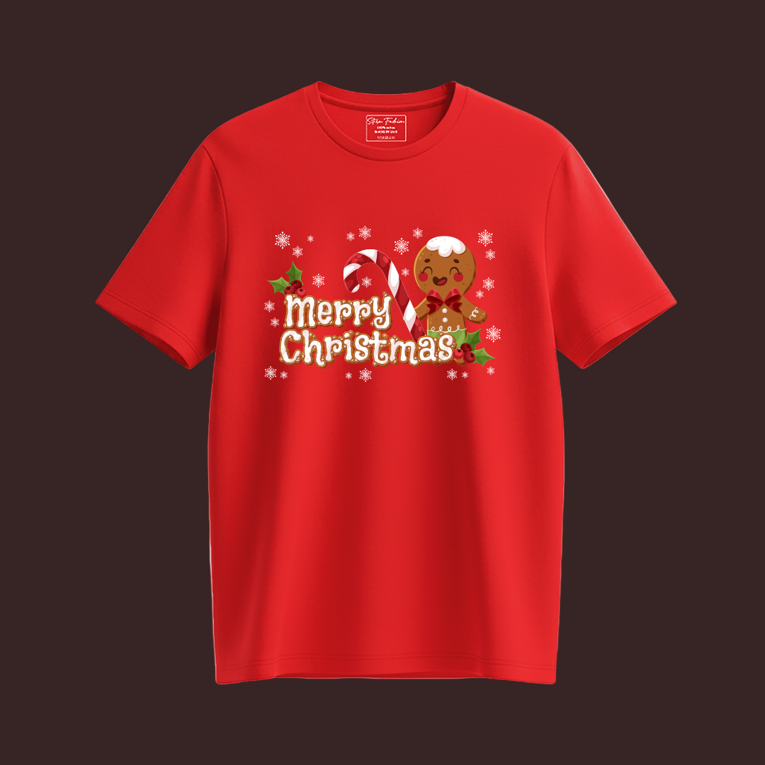 Merry Christmas cute candy and Gingerbread T-shirts | Gingerbread Graphic T-shirt