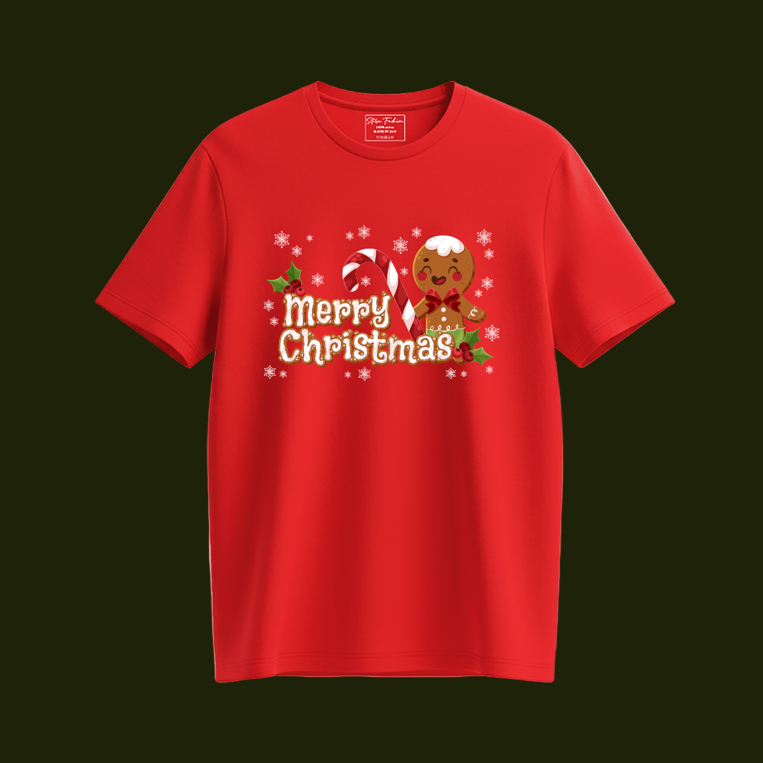 Merry Christmas cute candy and Gingerbread T-shirts | Gingerbread Graphic T-shirt