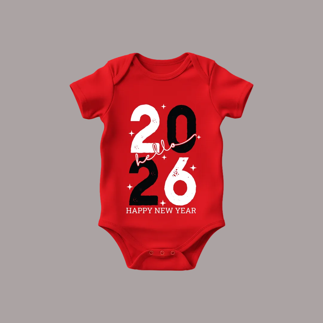 Hello 2026 Family Matching New Year's Eve Shirts - Matching T-shirts for Romper, Kids & Adults - 2026 New Year Party Family Reunion Tees