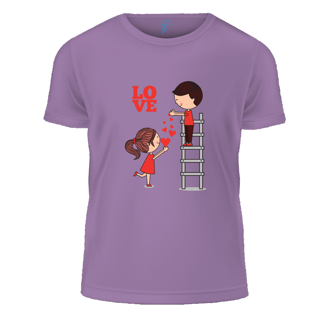 Love Ladder Design Print, Gift, Short Sleeve, Set of 2 PCS - Couple Tshirt for Couples