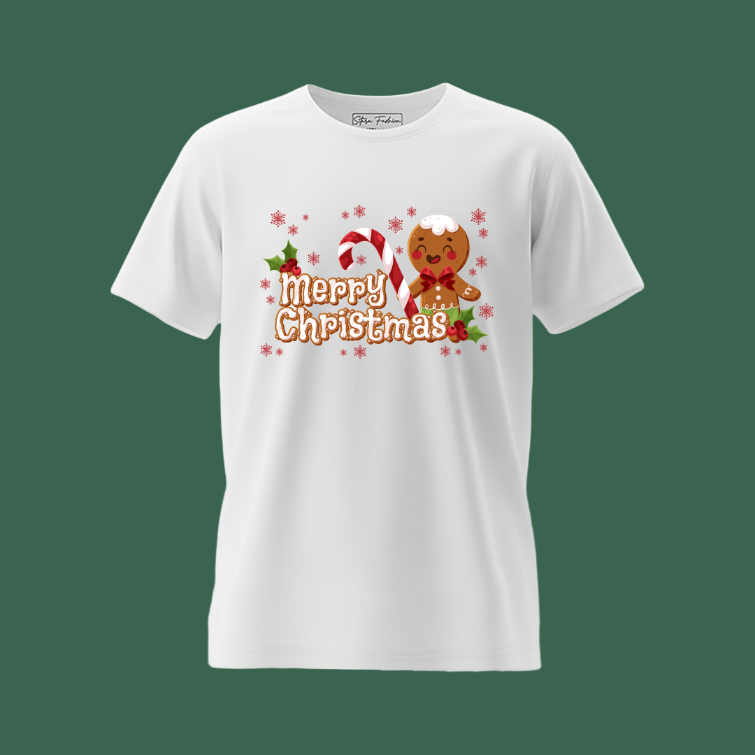Merry Christmas cute candy and Gingerbread T-shirts | Gingerbread Graphic T-shirt