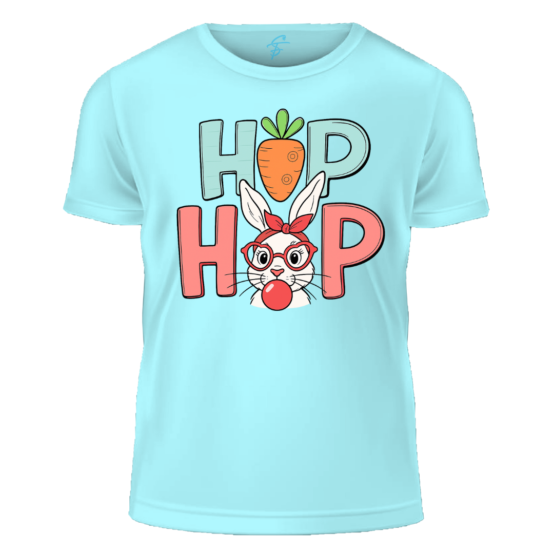 Easter Bunny Graphic T-Shirt, Hip Hop Design, 100% Cotton, Short Sleeve