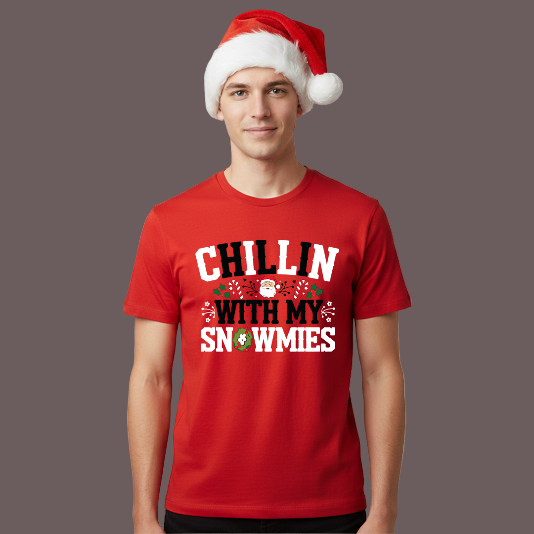 Christmas T-shirt | Santa T-shirt | Chillin with my Snowmies Matching Family outfit