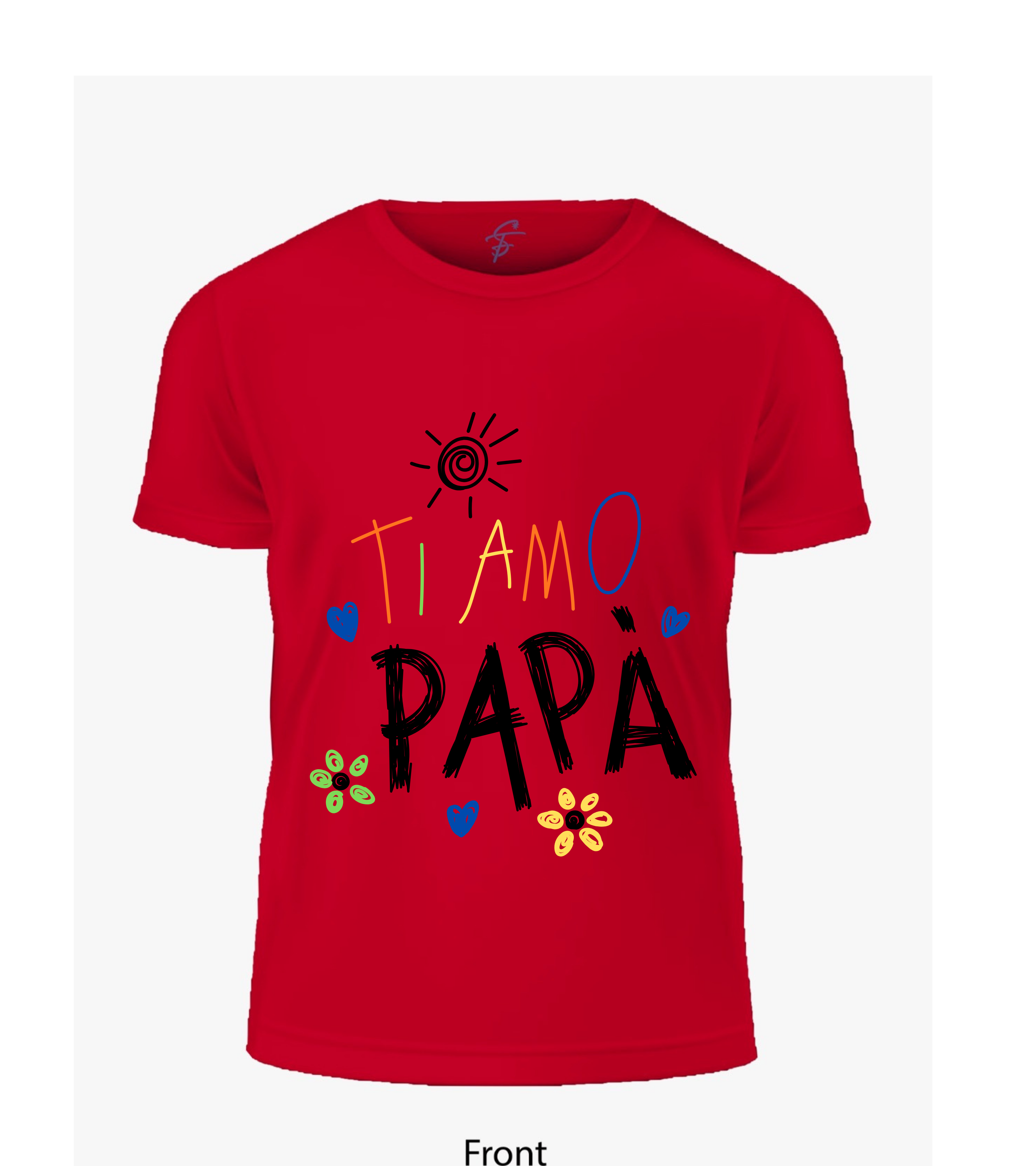 Ti Amo Papa Father's Day Graphic Printed T-Shirt for Men | Premium Cotton Round Neck Tee