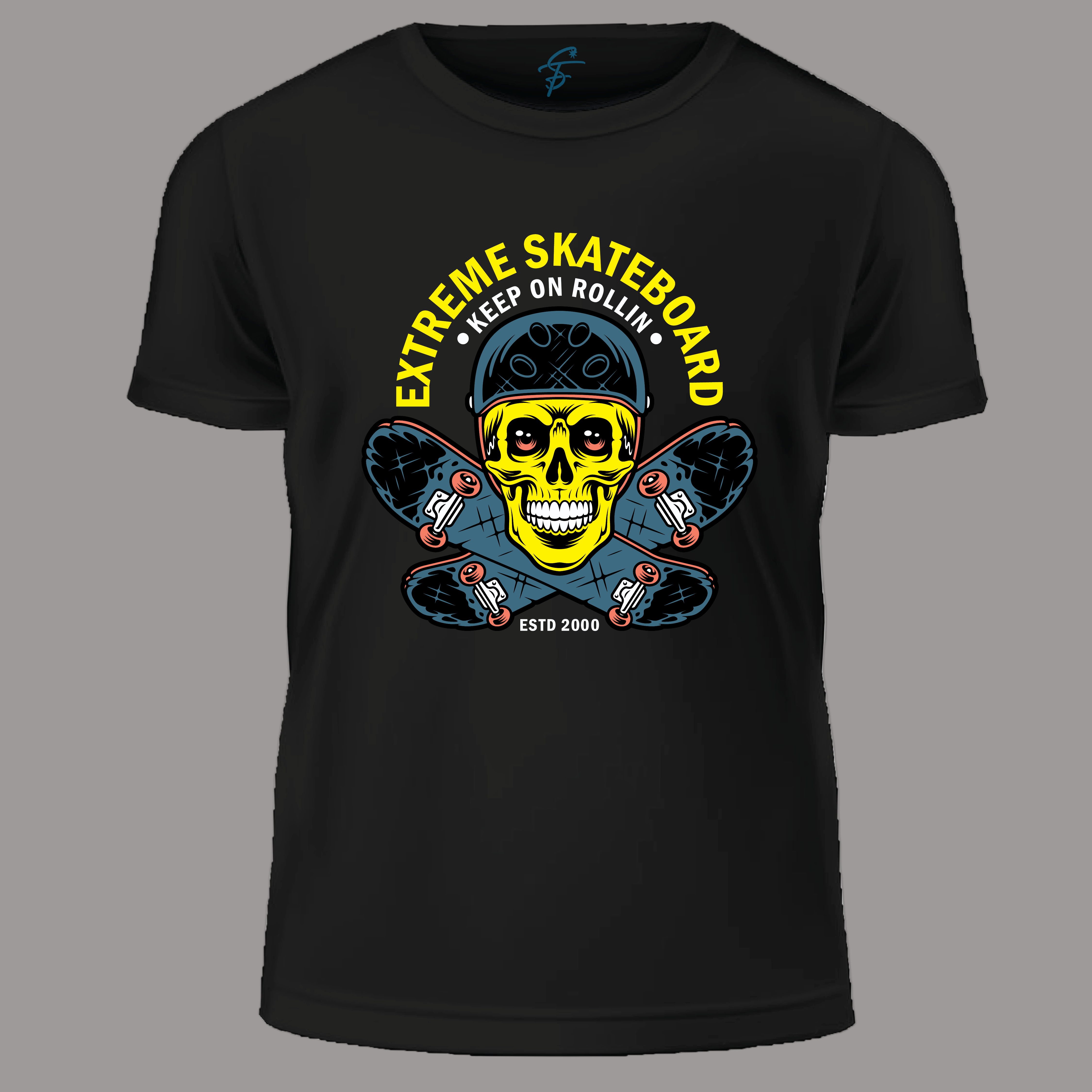 Extreme Skateboard Skull T-Shirt– Cool Skater Graphic Tee for  Men & Women