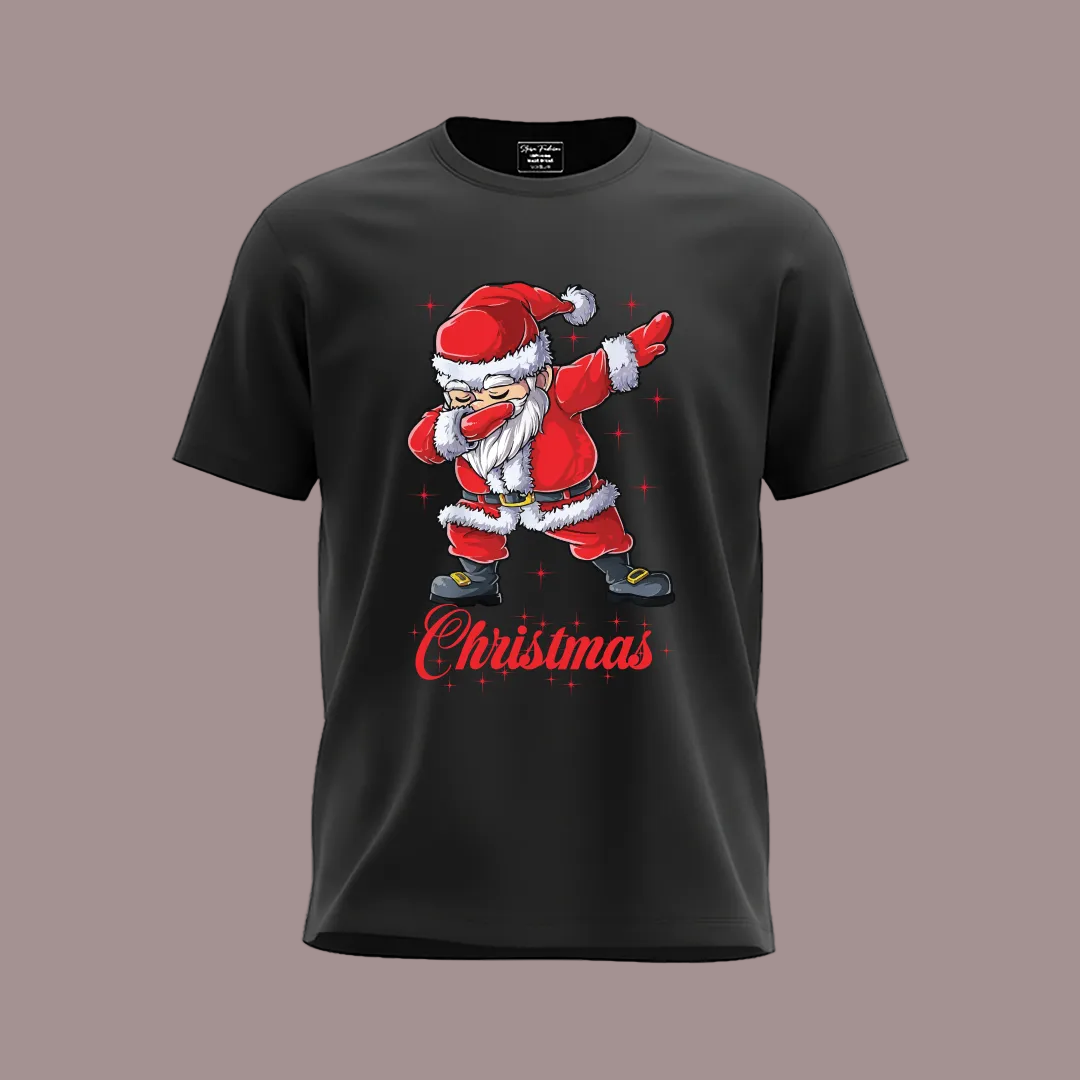 Red Dabbing Santa Claus Family Matching T-Shirts - Funny Christmas Outfit Set - Holiday Photo Tees