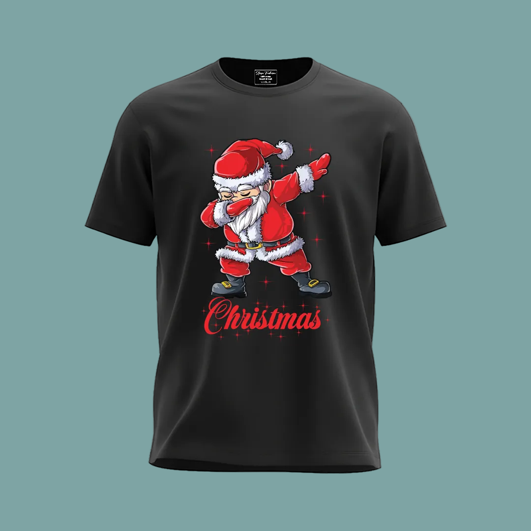 Red Dabbing Santa Claus Family Matching T-Shirts - Funny Christmas Outfit Set - Holiday Photo Tees