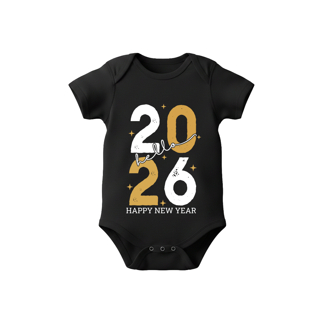Hello 2026 Family Matching New Year's Eve Shirts - Matching T-shirts for Romper, Kids & Adults - 2026 New Year Party Family Reunion Tees