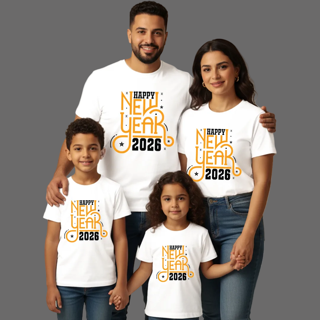Matching Family New Year 2026 T-Shirts – Happy New Year 2026 Graphic Tees for Parents, Kids & Rompers– Custom NYE Family T-shirts – Matching New Year Eve Celebration T-Shirts