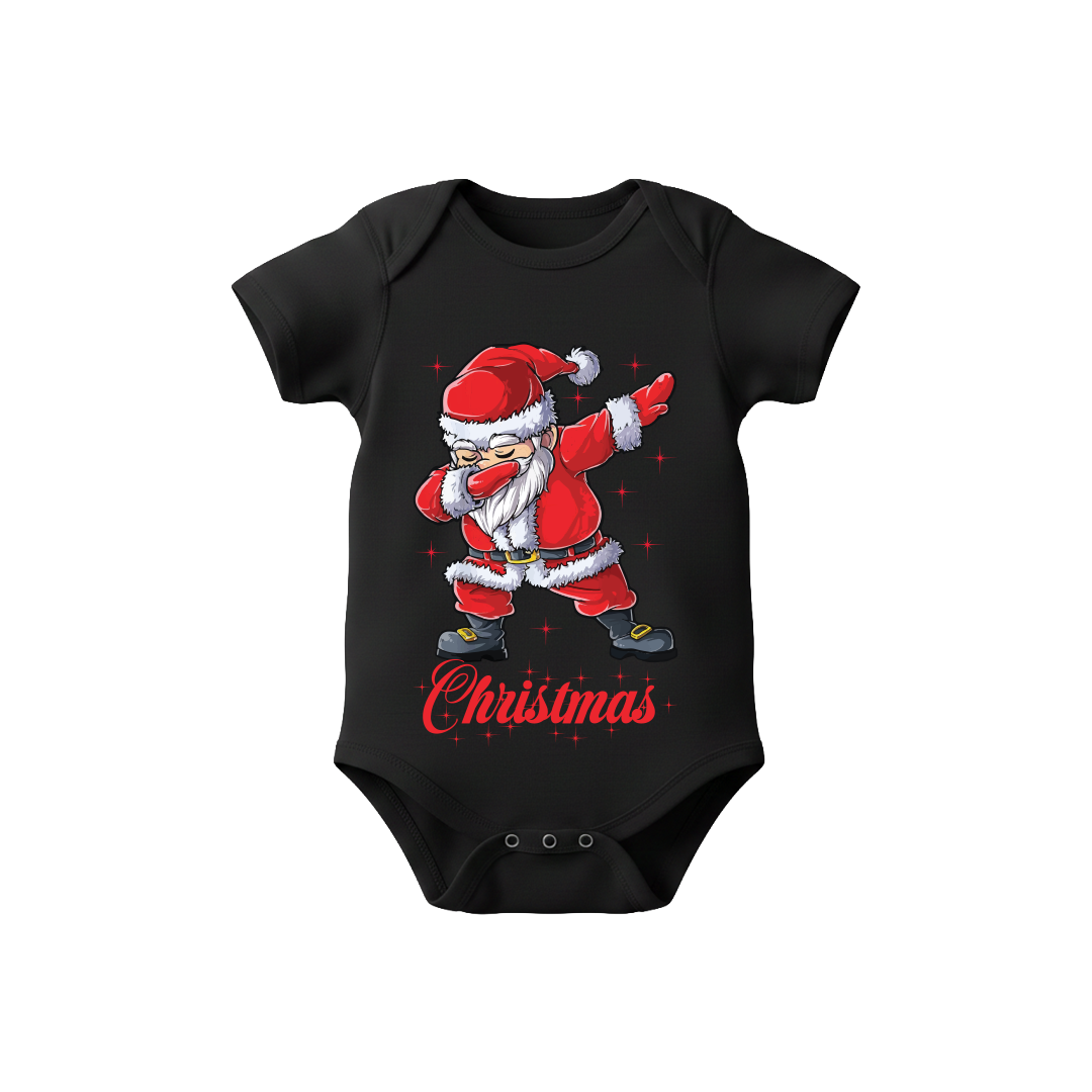Red Dabbing Santa Claus Family Matching T-Shirts - Funny Christmas Outfit Set - Holiday Photo Tees