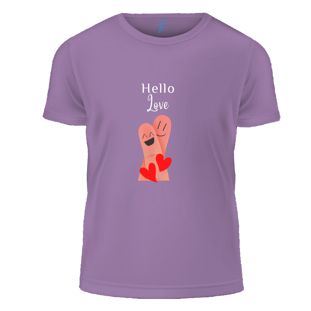 Matching Couples T-Shirts, Hello Love Design, Short Sleeve, Set of 2 PCS - Couple Tshirts for Couples