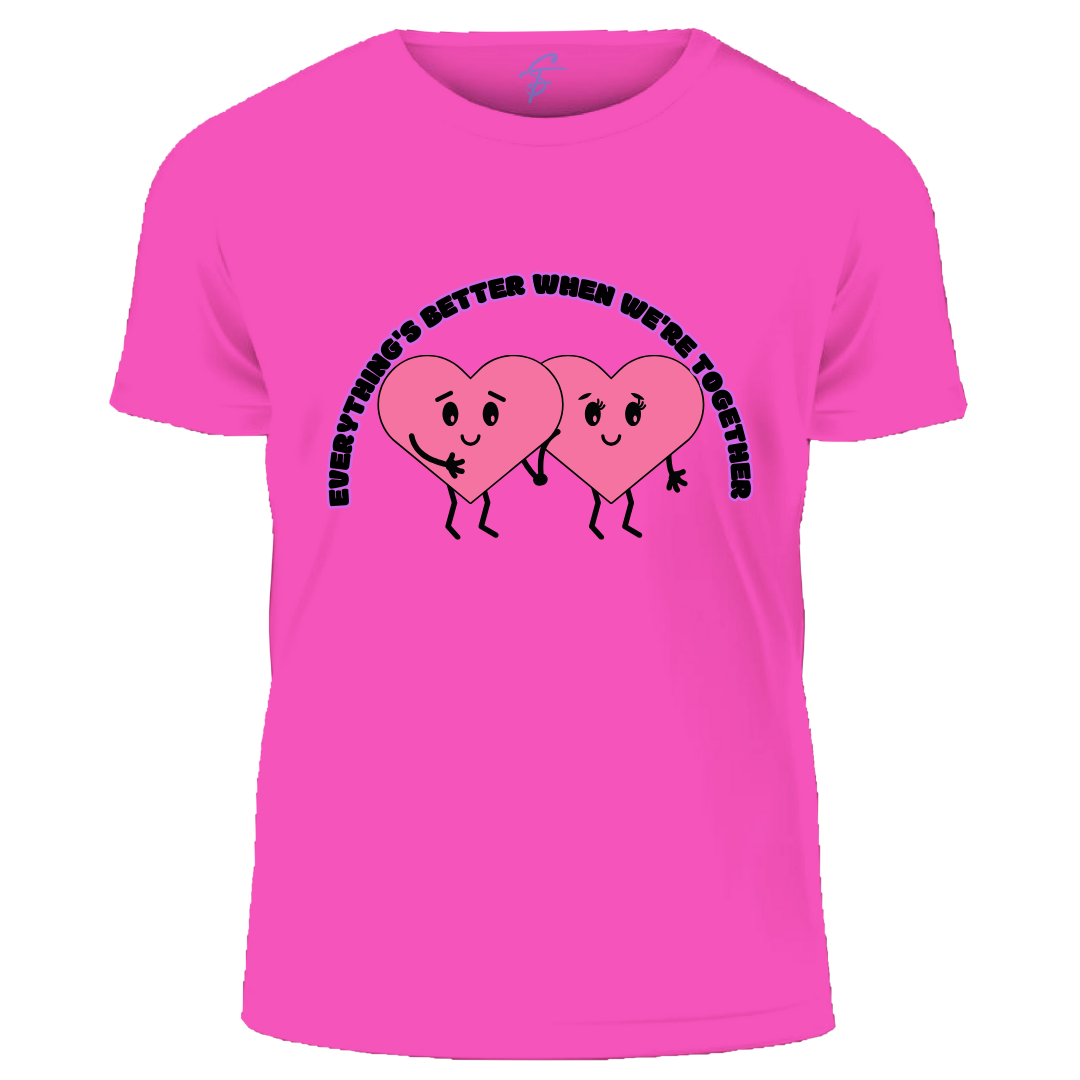 Cute Heart Design, Everything's Better Together, Set of 2 PCS - Couple Tshirt for Couples
