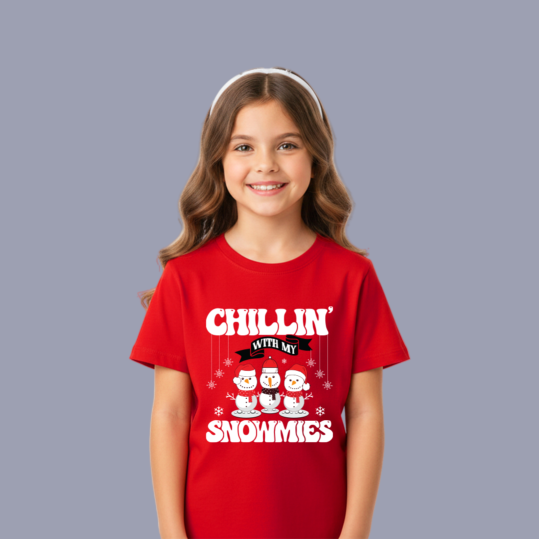 Christmas vibes T-shirt  | Chillin with my Snowmies | snowman T-shirt