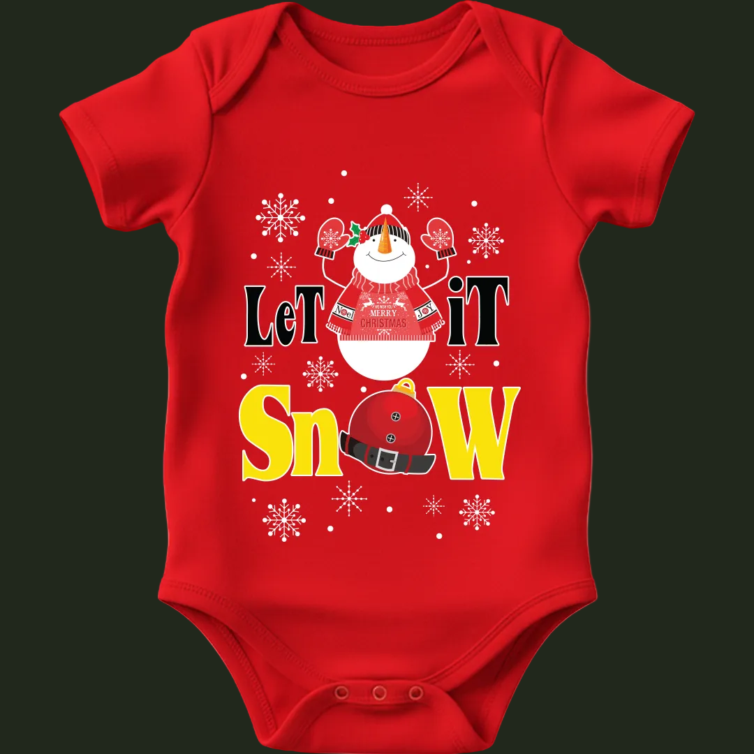 Baby's First Christmas 'Let It Snow' Onesie | Newborn Xmas Photoshoot Outfit