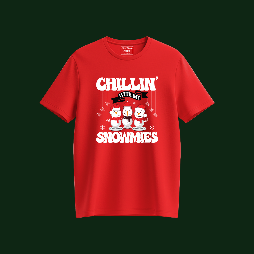 Christmas vibes T-shirt  | Chillin with my Snowmies | snowman T-shirt