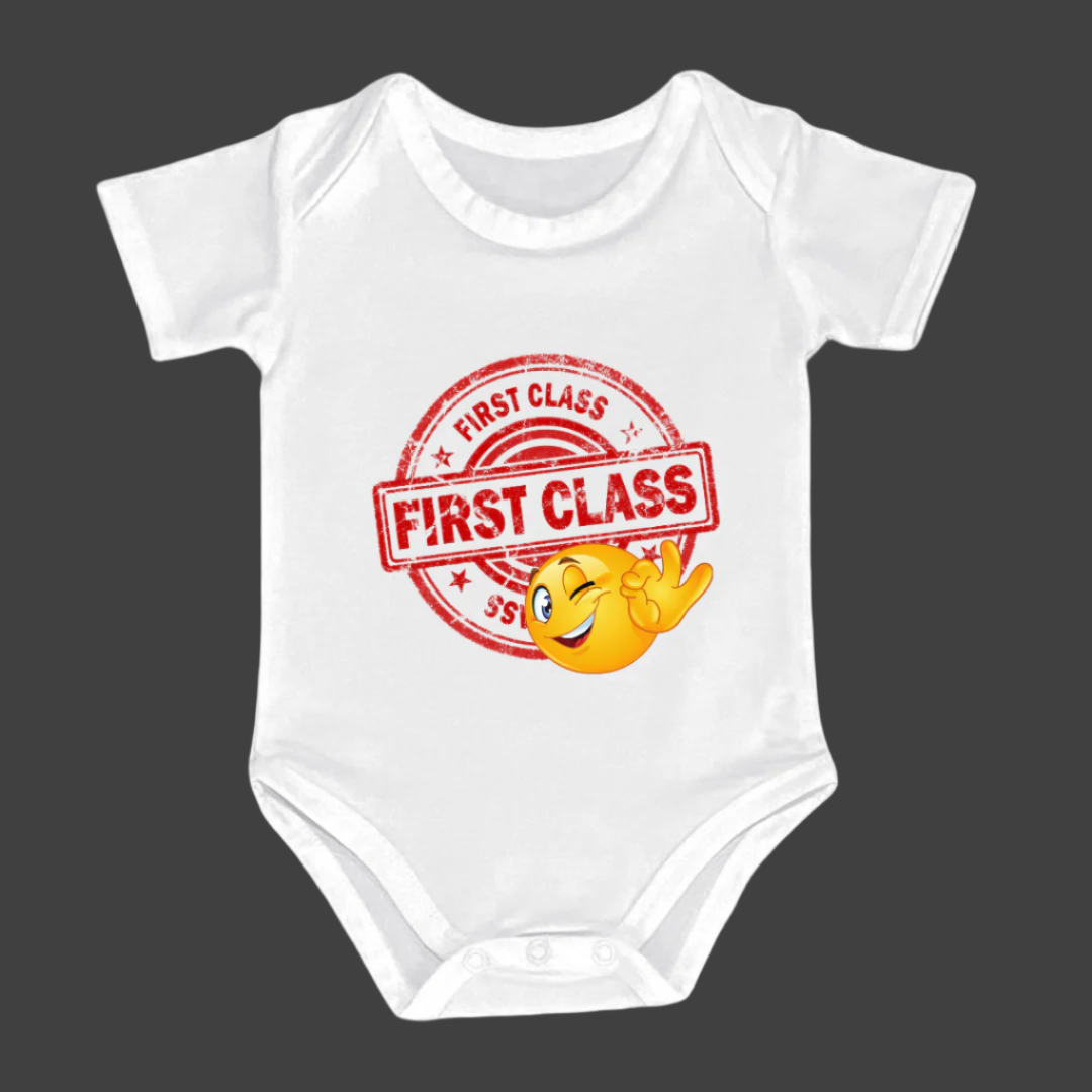 FIRST CLASS, 100% Cotton Bodysuit,TRAVEL Outfit