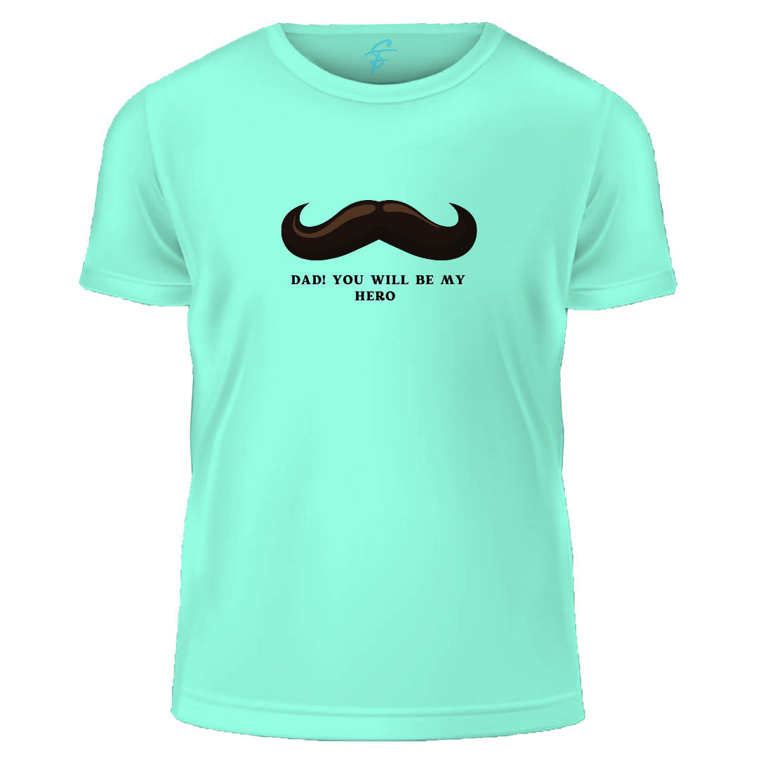 Kids Mustache Print T-shirt, 100% Cotton, Dad Hero Design, Father's Day