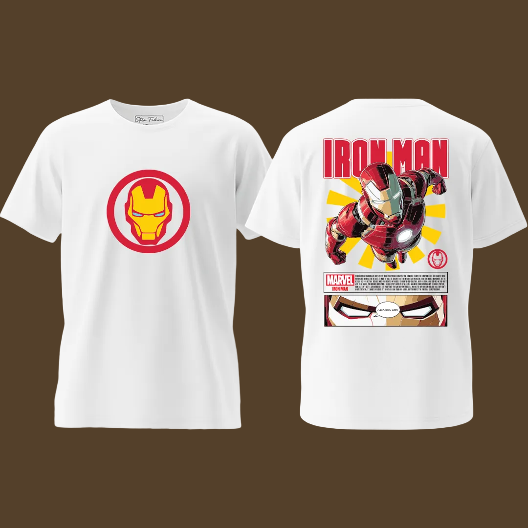 Iron Man Graphic Tee - Retro Marvel Comics Aesthetic T-Shirt - Unisex Urban Streetwear Assemble Your Style Collection