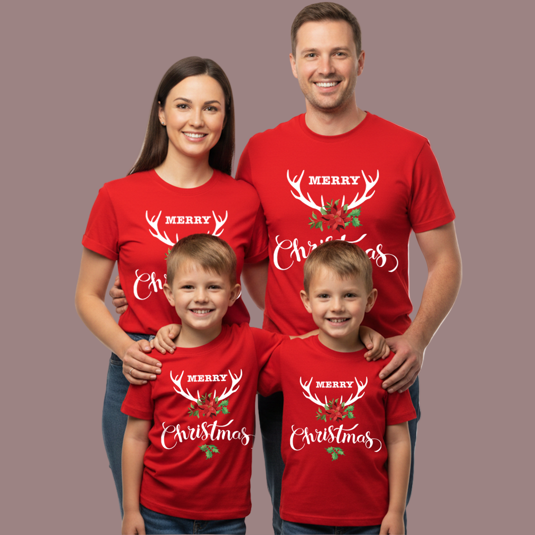 Merry Christmas Tees - Reindeer Christmas T-shirts Matching Family outfit