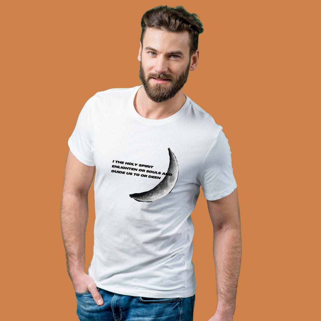 Religious Crescent Moon T-Shirt, Holy Spirit Quote Design