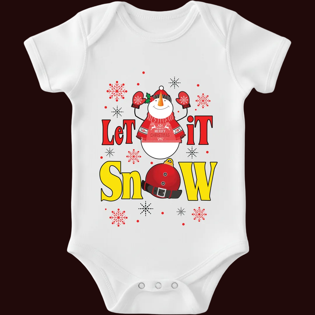 Baby's First Christmas 'Let It Snow' Onesie | Newborn Xmas Photoshoot Outfit