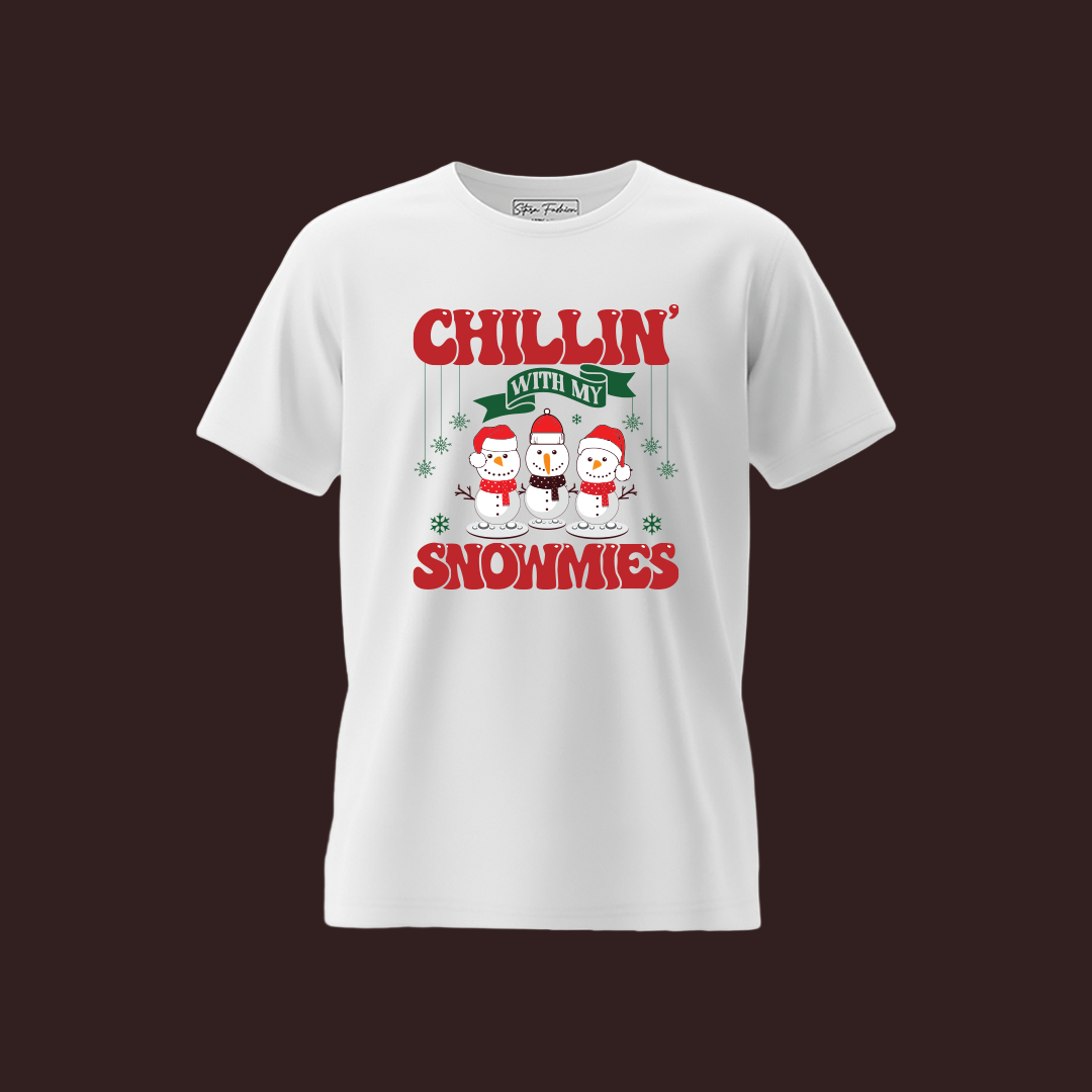 Christmas vibes T-shirt  | Chillin with my Snowmies | snowman T-shirt