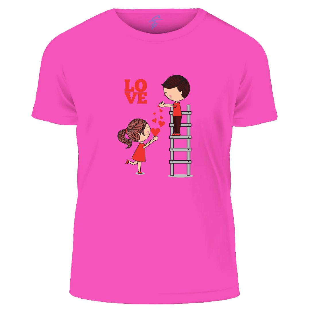 Love Ladder Design Print, Gift, Short Sleeve, Set of 2 PCS - Couple Tshirt for Couples