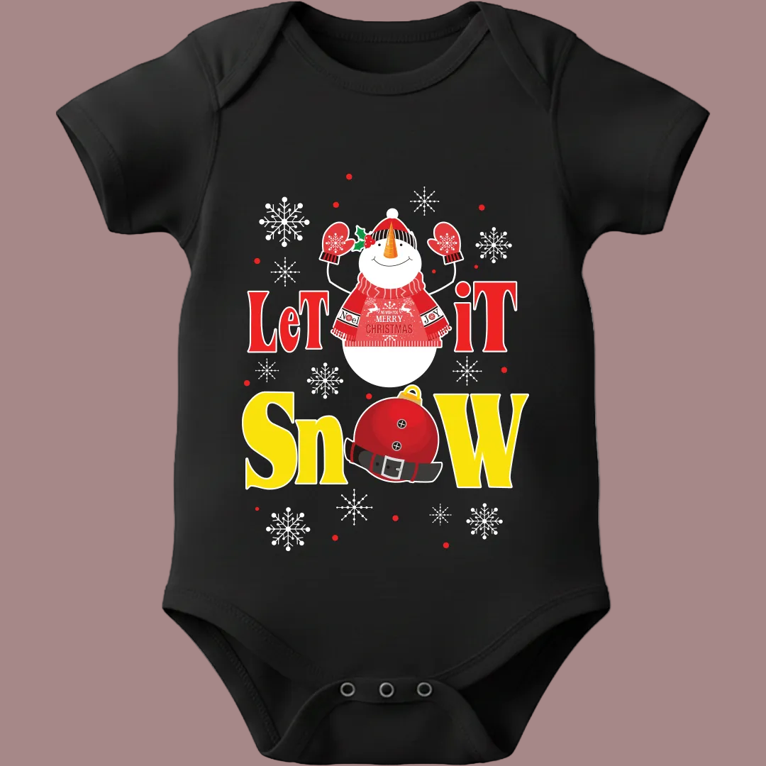 Baby's First Christmas 'Let It Snow' Onesie | Newborn Xmas Photoshoot Outfit
