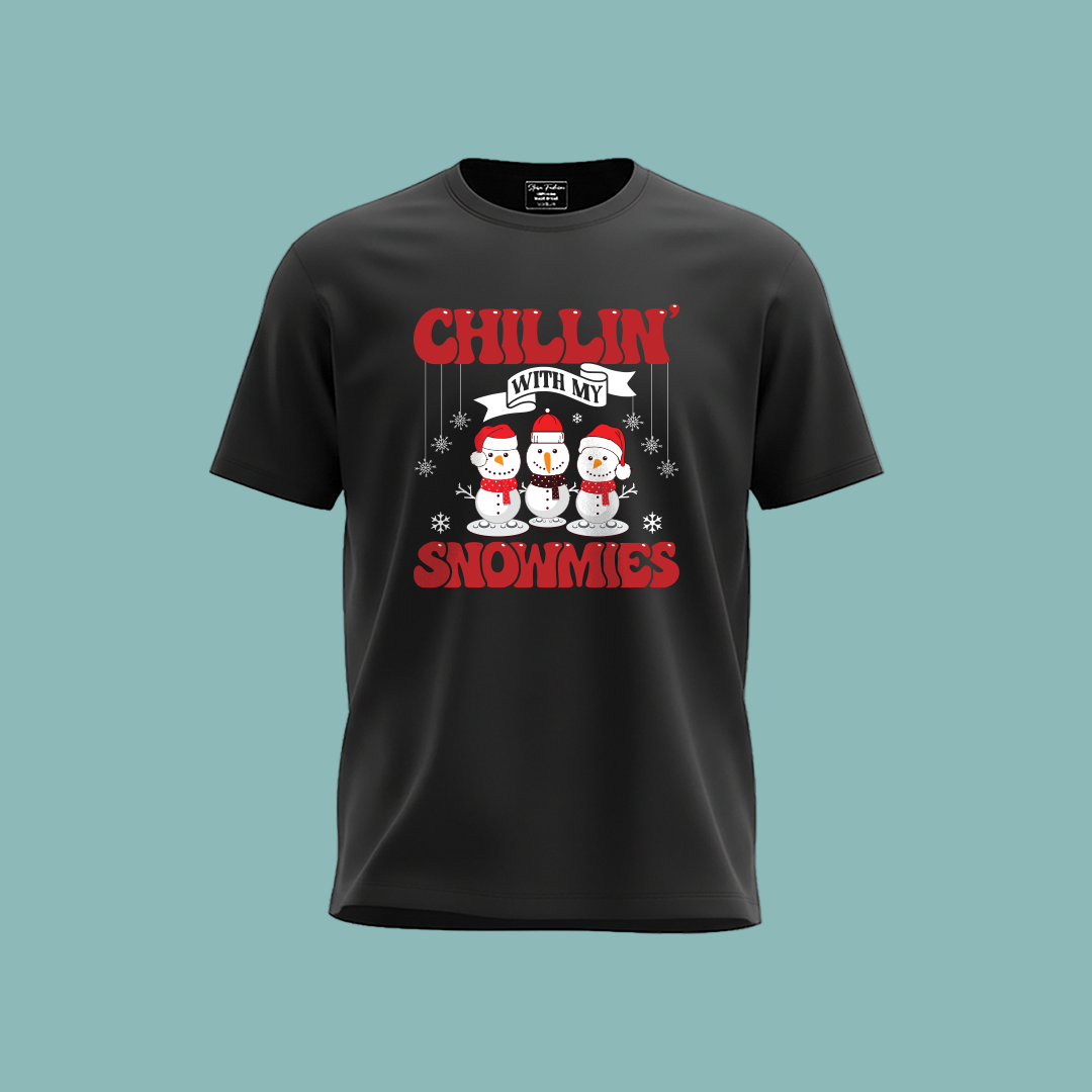 Christmas vibes T-shirt  | Chillin with my Snowmies | snowman T-shirt