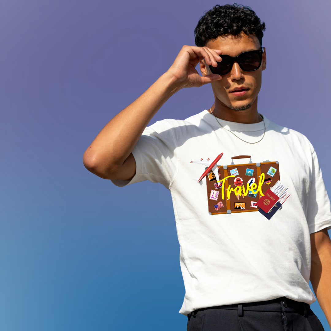 TRAVEL WITH THE AMAZING STUFF, T-Shirt, 100% Cotton, Travel Collection