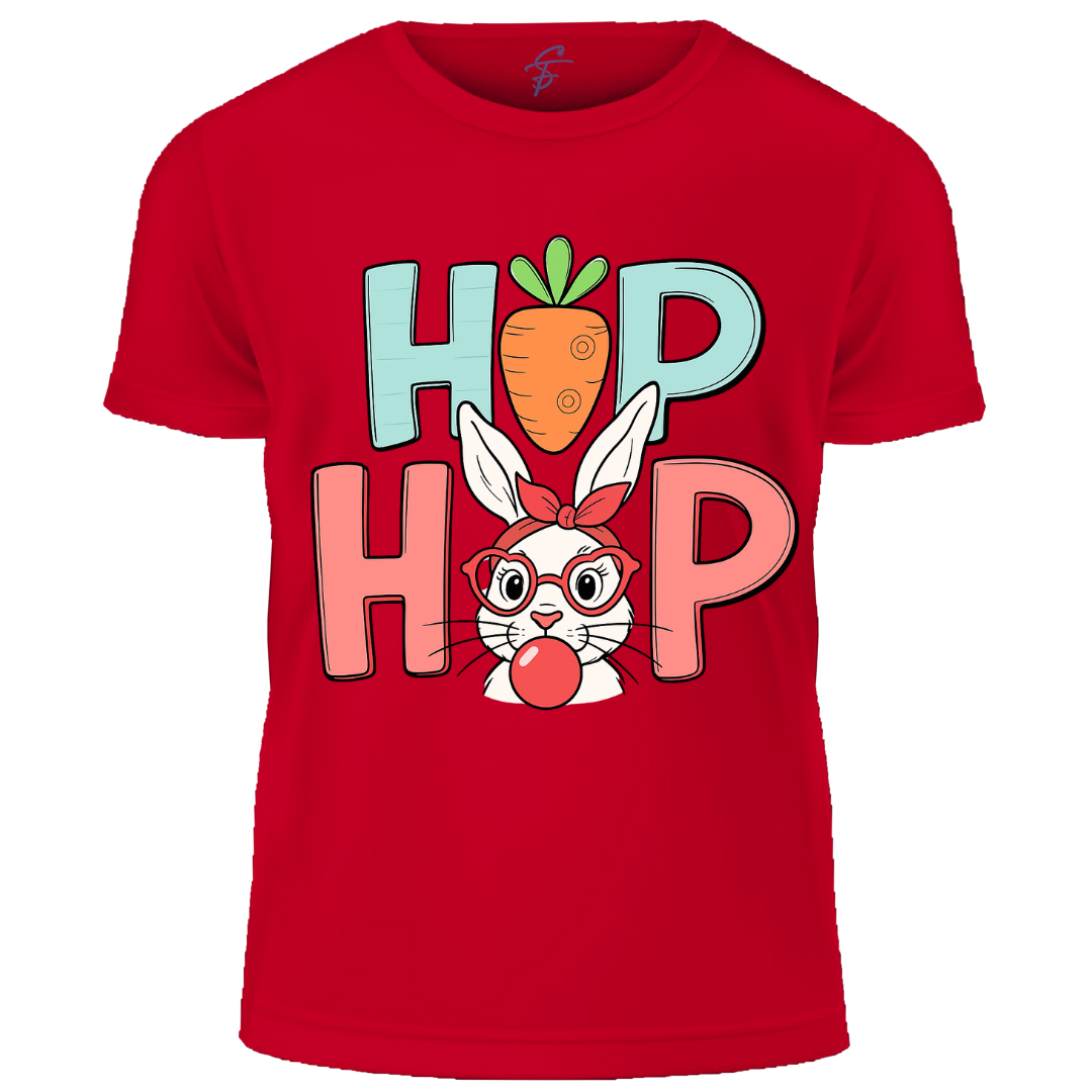 Easter Bunny Graphic T-Shirt, Hip Hop Design, 100% Cotton, Short Sleeve
