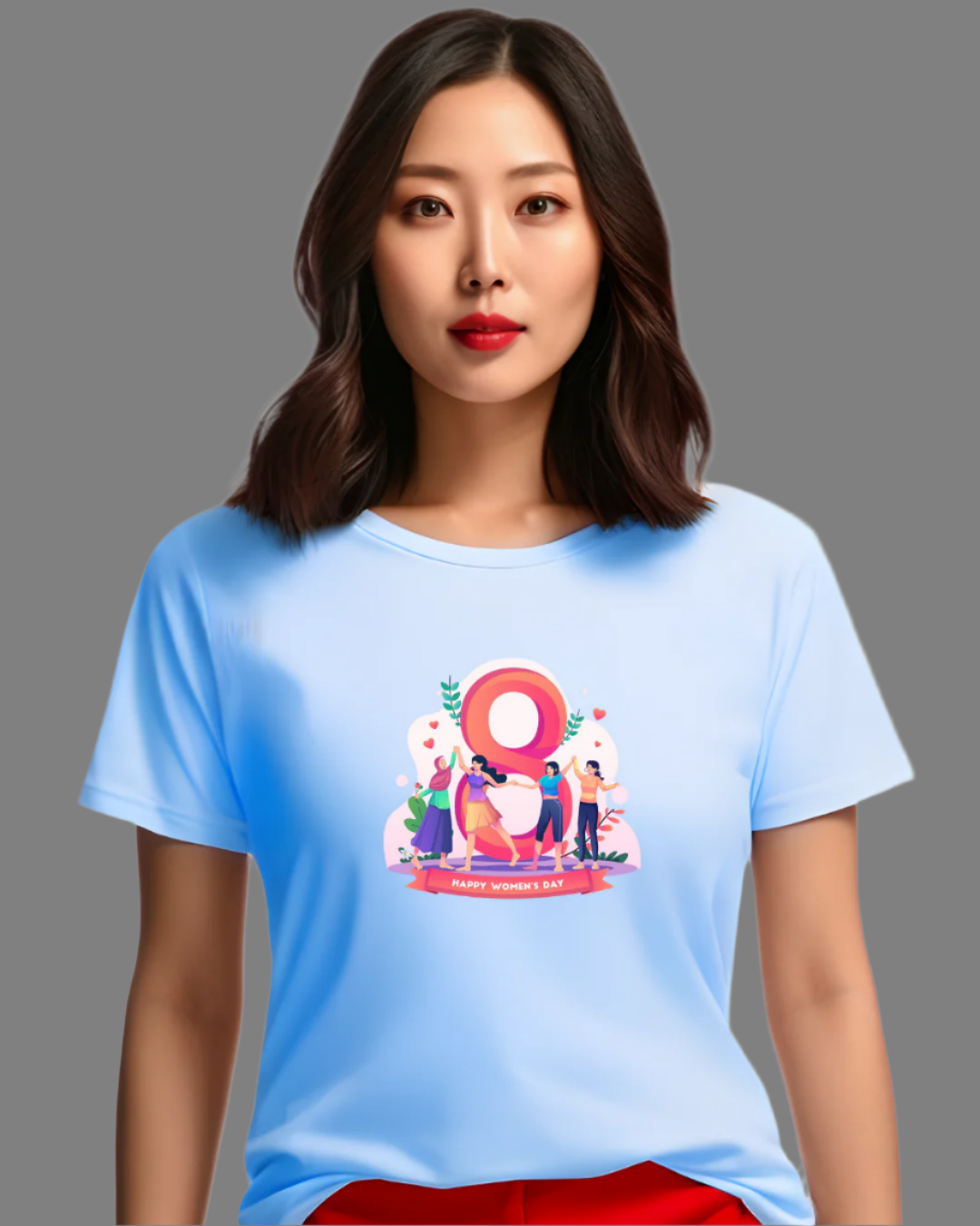Women's Day Graphic T-Shirt, 8 March, Short Sleeve, Casual Fit