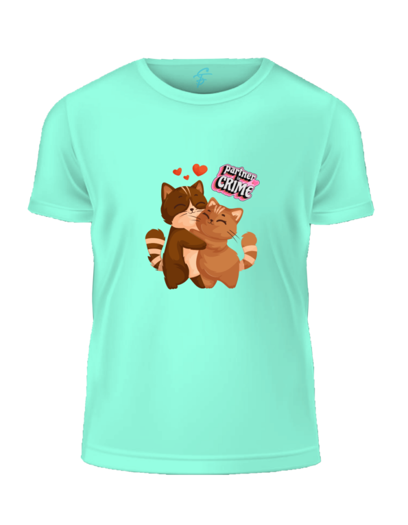 Partner in Crime Matching Couple T-Shirts, Cute Cat Design,Set of 2 PCS – Couple Tshirt for Couples