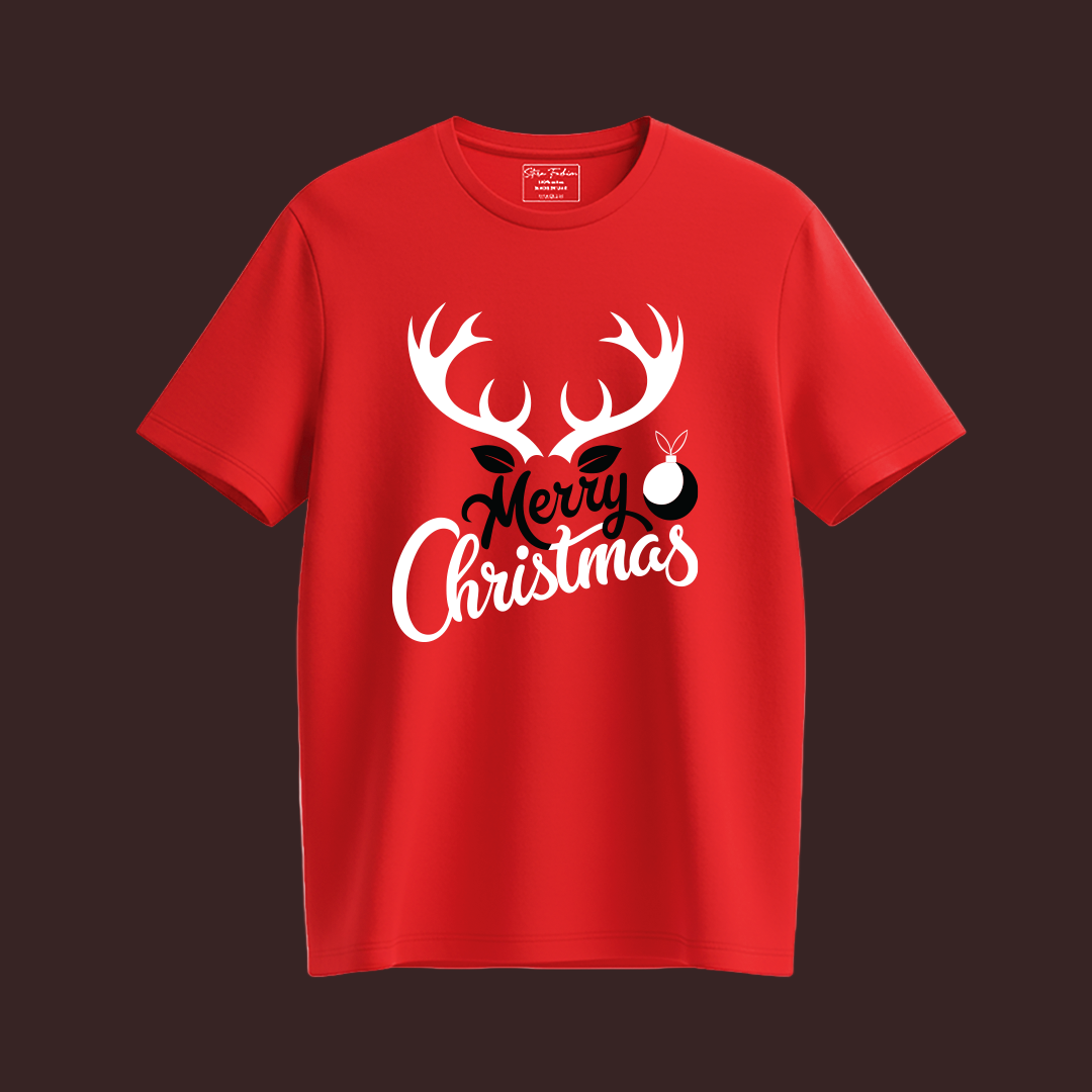 Merry Christmas Antler  T-shirts for Family | Antler T-shirts | Christmas T-shirts