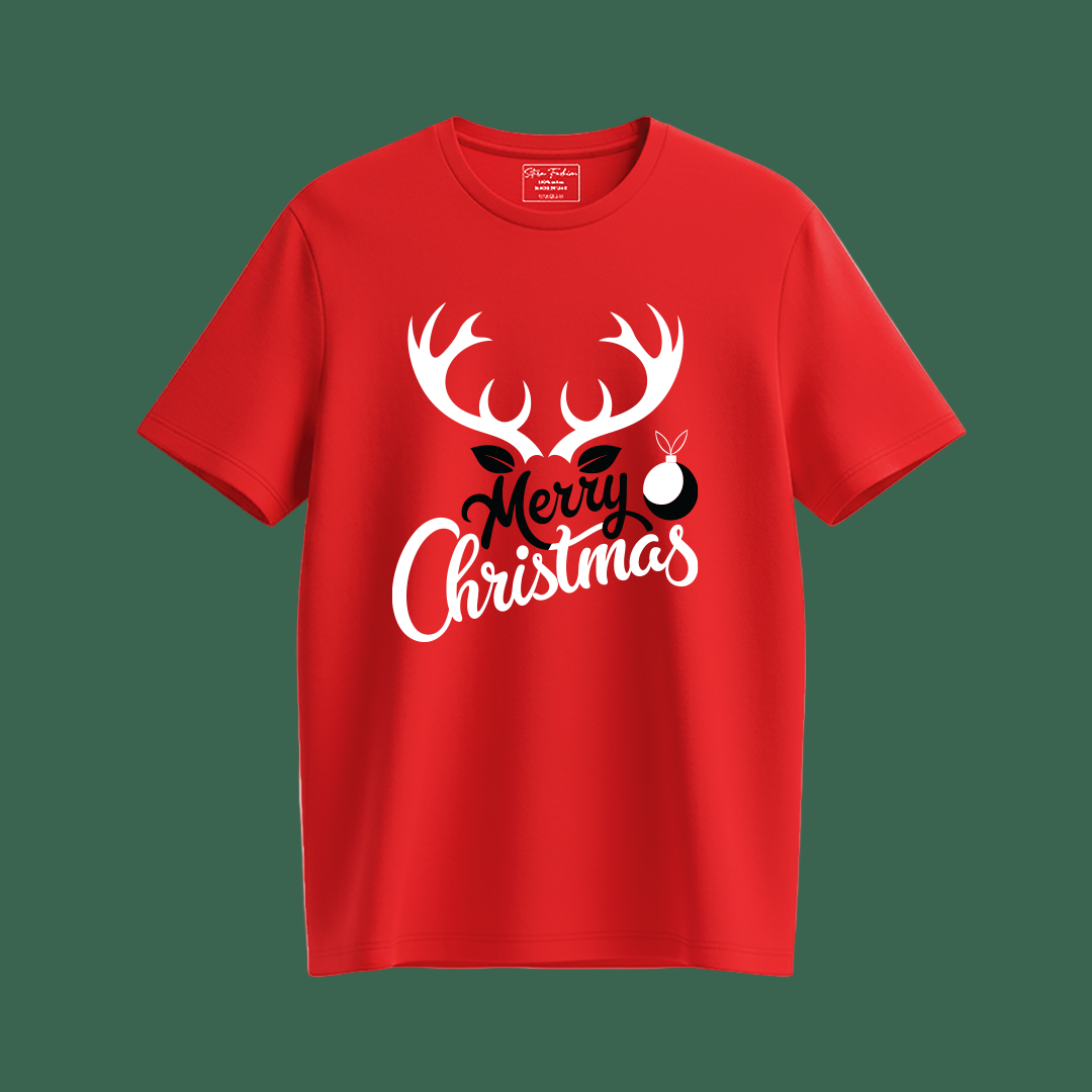 Merry Christmas Antler  T-shirts for Family | Antler T-shirts | Christmas T-shirts