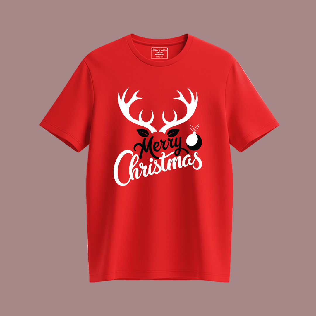 Merry Christmas Antler  T-shirts for Family | Antler T-shirts | Christmas T-shirts