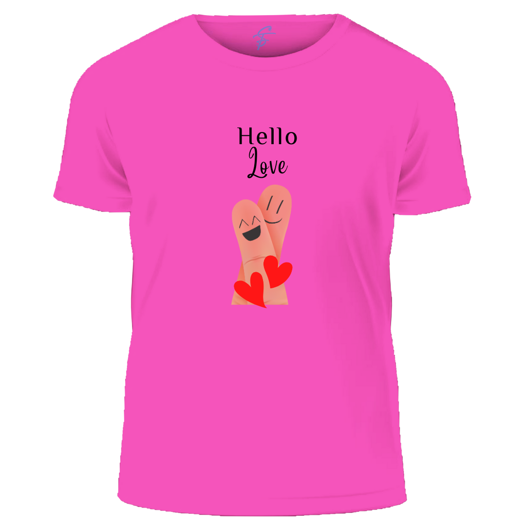 Matching Couples T-Shirts, Hello Love Design, Short Sleeve, Set of 2 PCS - Couple Tshirts for Couples