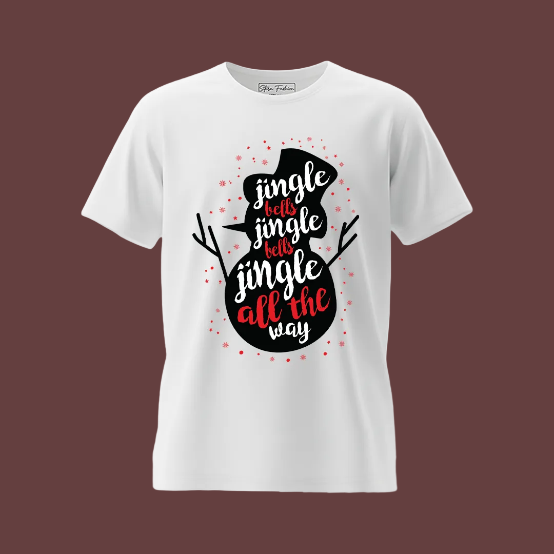 Red Christmas Family Tees  Snowman "Jingle Bells" Theme