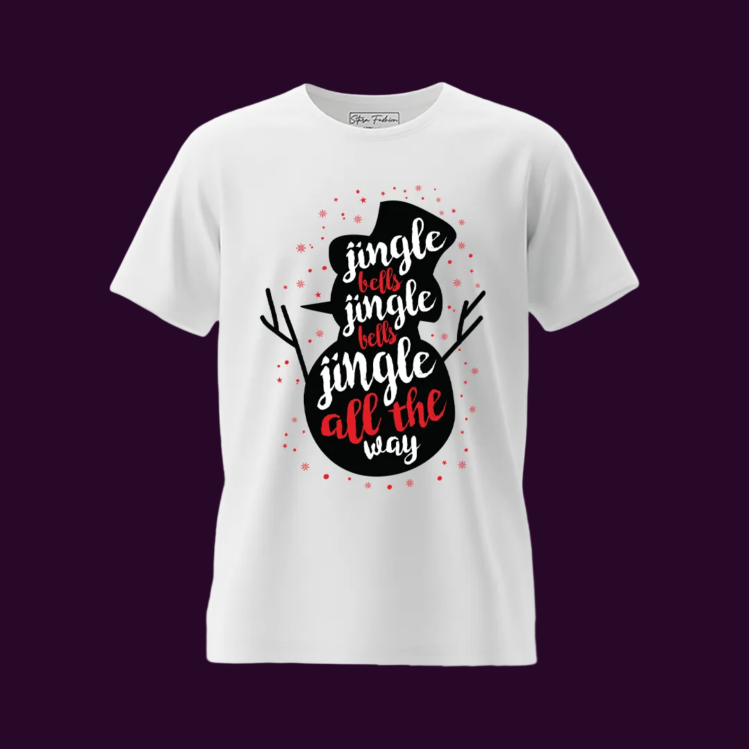 Red Christmas Family Tees  Snowman "Jingle Bells" Theme