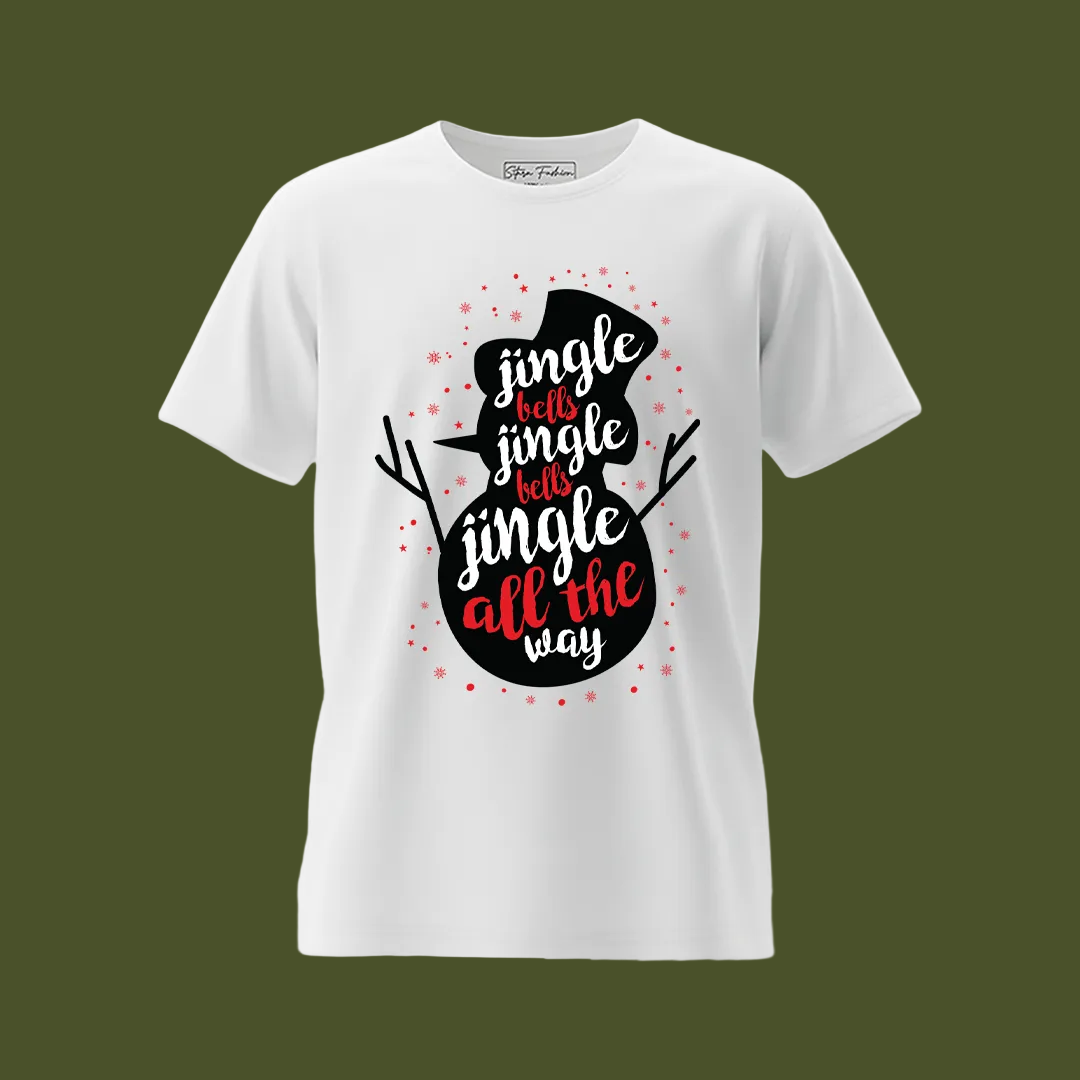 Red Christmas Family Tees  Snowman "Jingle Bells" Theme