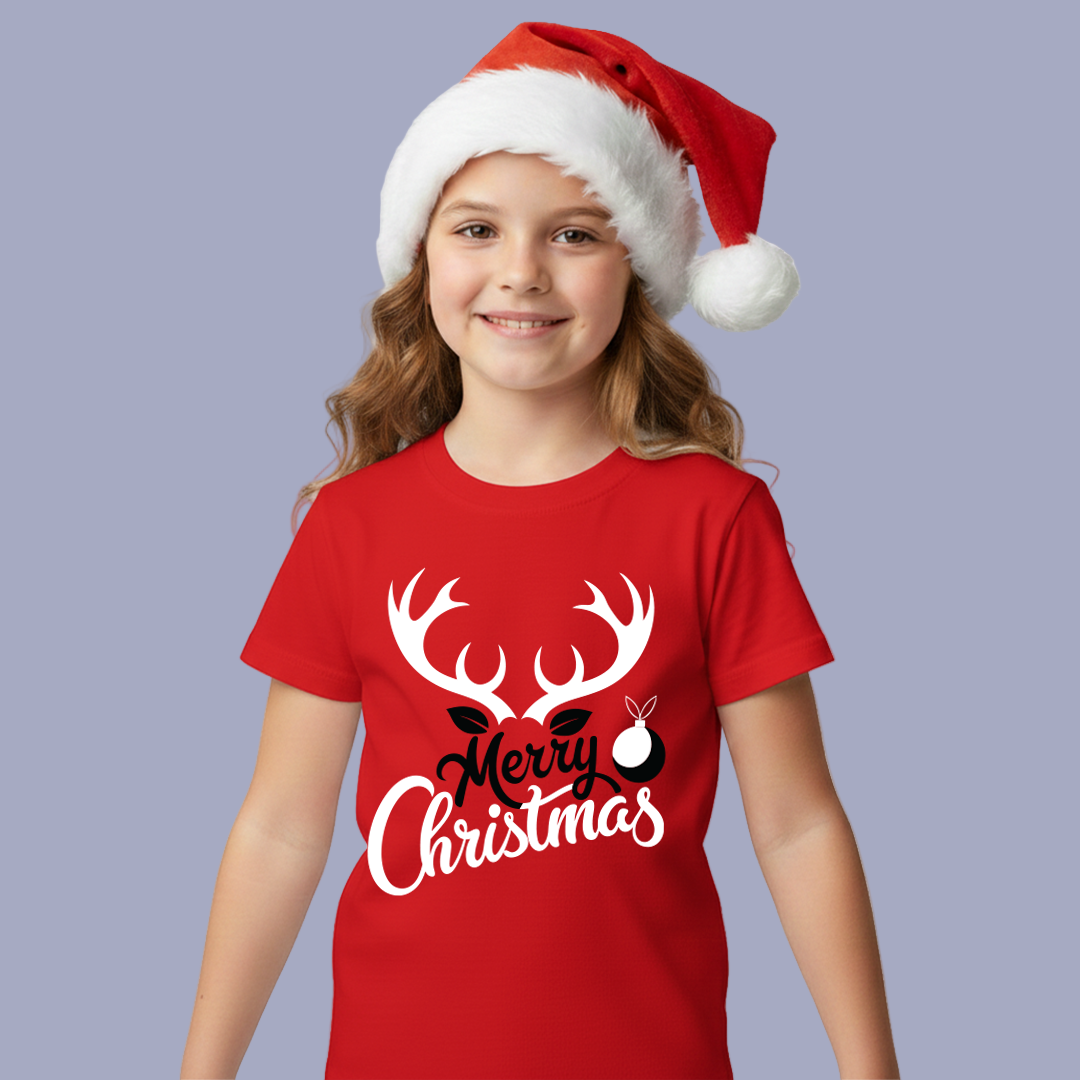 Merry Christmas Antler  T-shirts for Family | Antler T-shirts | Christmas T-shirts