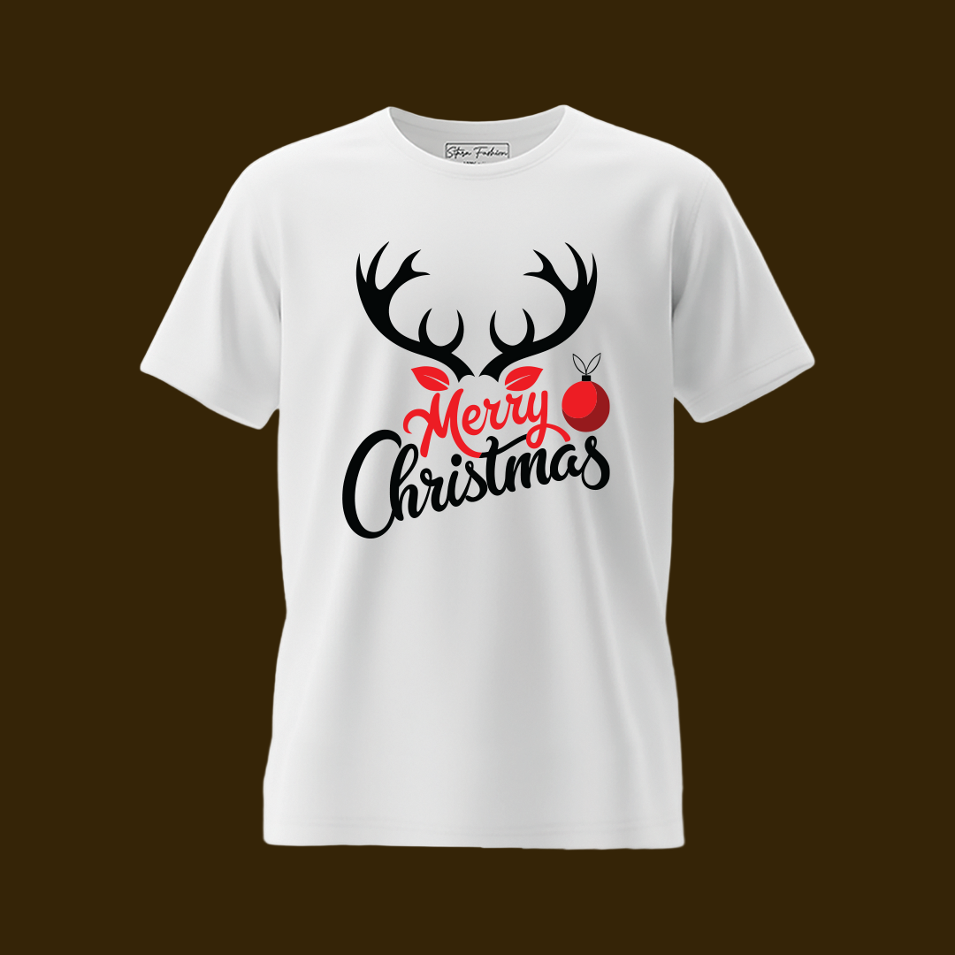 Merry Christmas Antler  T-shirts for Family | Antler T-shirts | Christmas T-shirts