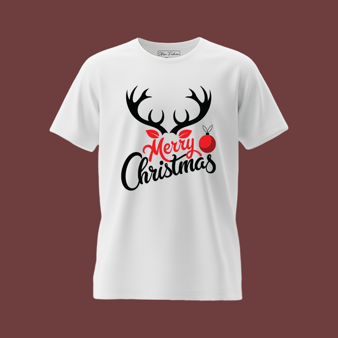 Merry Christmas Antler  T-shirts for Family | Antler T-shirts | Christmas T-shirts