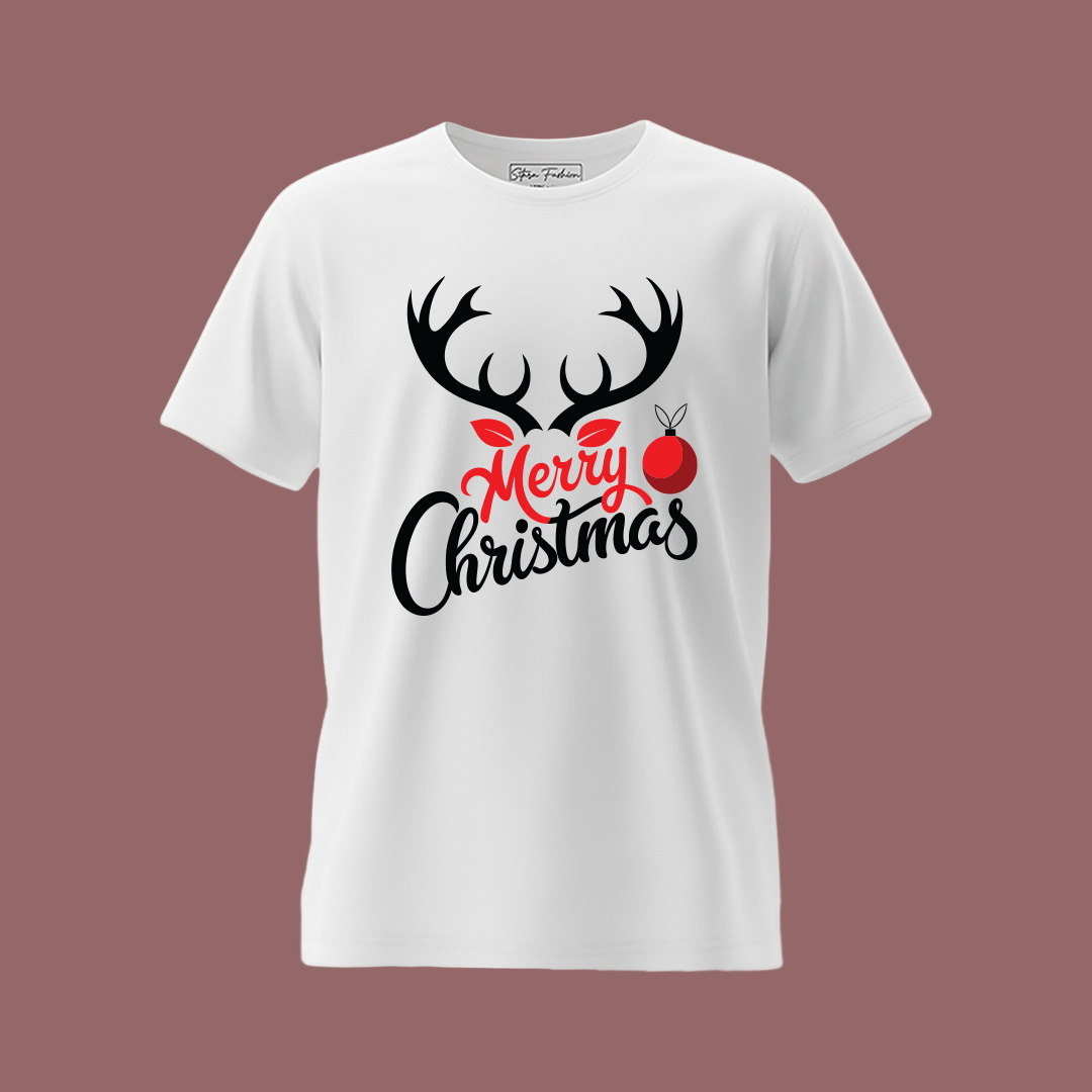 Merry Christmas Antler  T-shirts for Family | Antler T-shirts | Christmas T-shirts