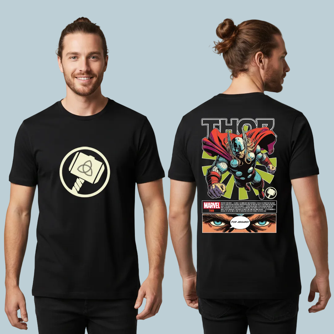 Marvel Thor God of Thunder Streetwear Tees | Premium Hammer Graphic T-Shirt