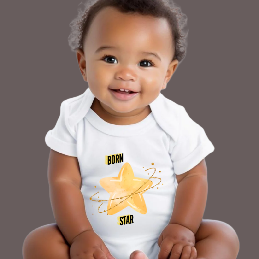 BORN STAR, 100% Cotton Bodysuit,TRAVEL Outfit